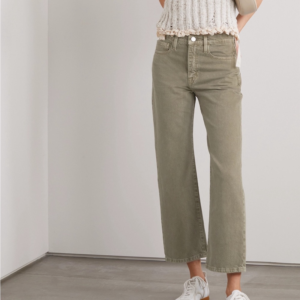 FRAME Le Jane Crop Jeans in Stoned Moss